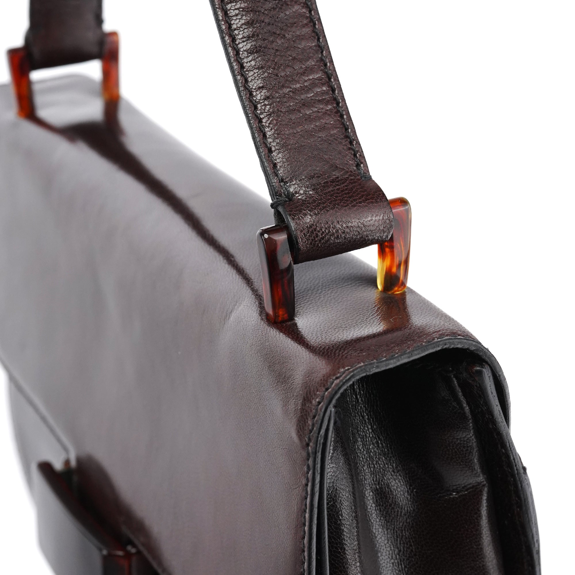 1996 Brown Leather Madras Swing Bag