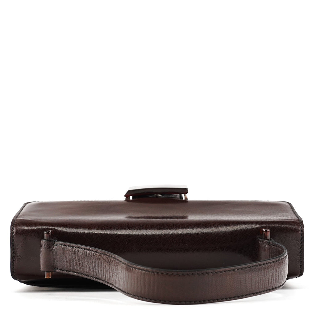 1996 Brown Leather Madras Swing Bag