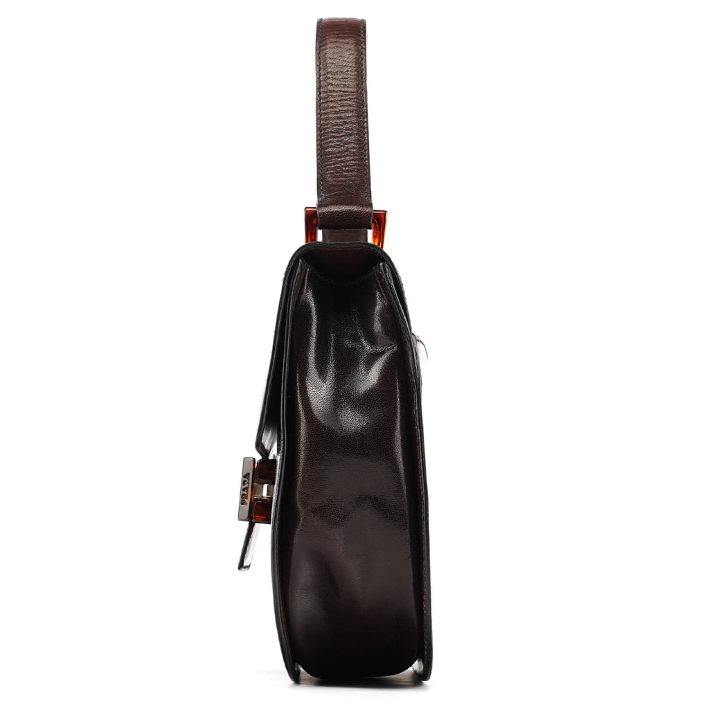1996 Brown Leather Madras Swing Bag