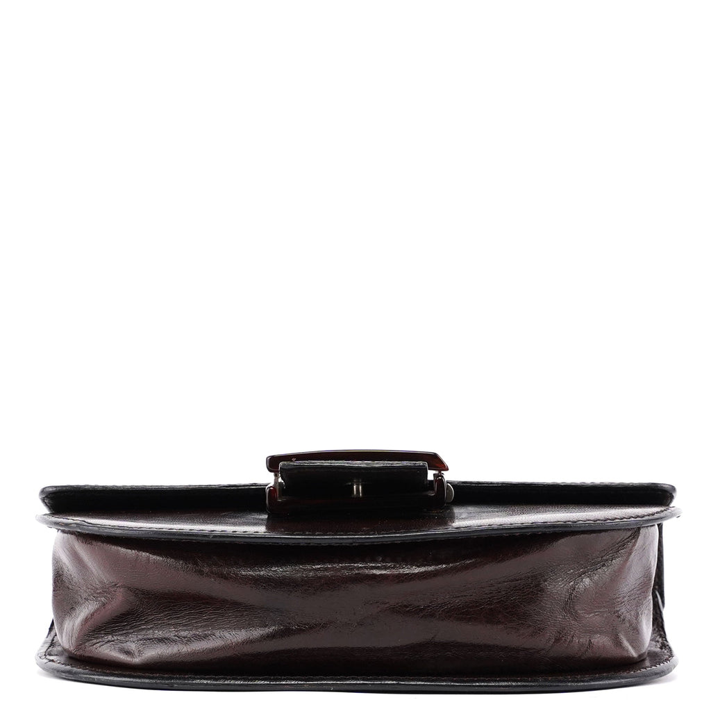 1996 Brown Madras Calfskin Shoulder Bag
