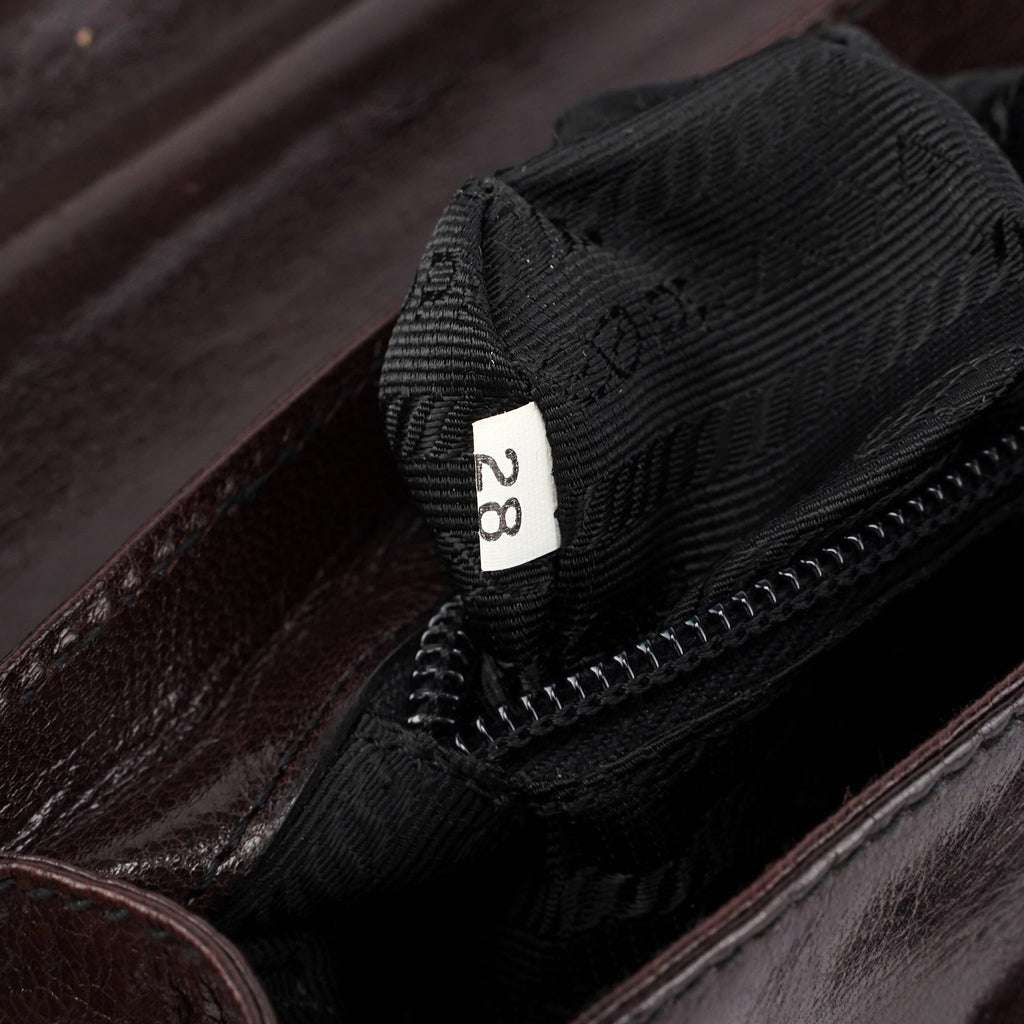 1996 Brown Madras Calfskin Shoulder Bag