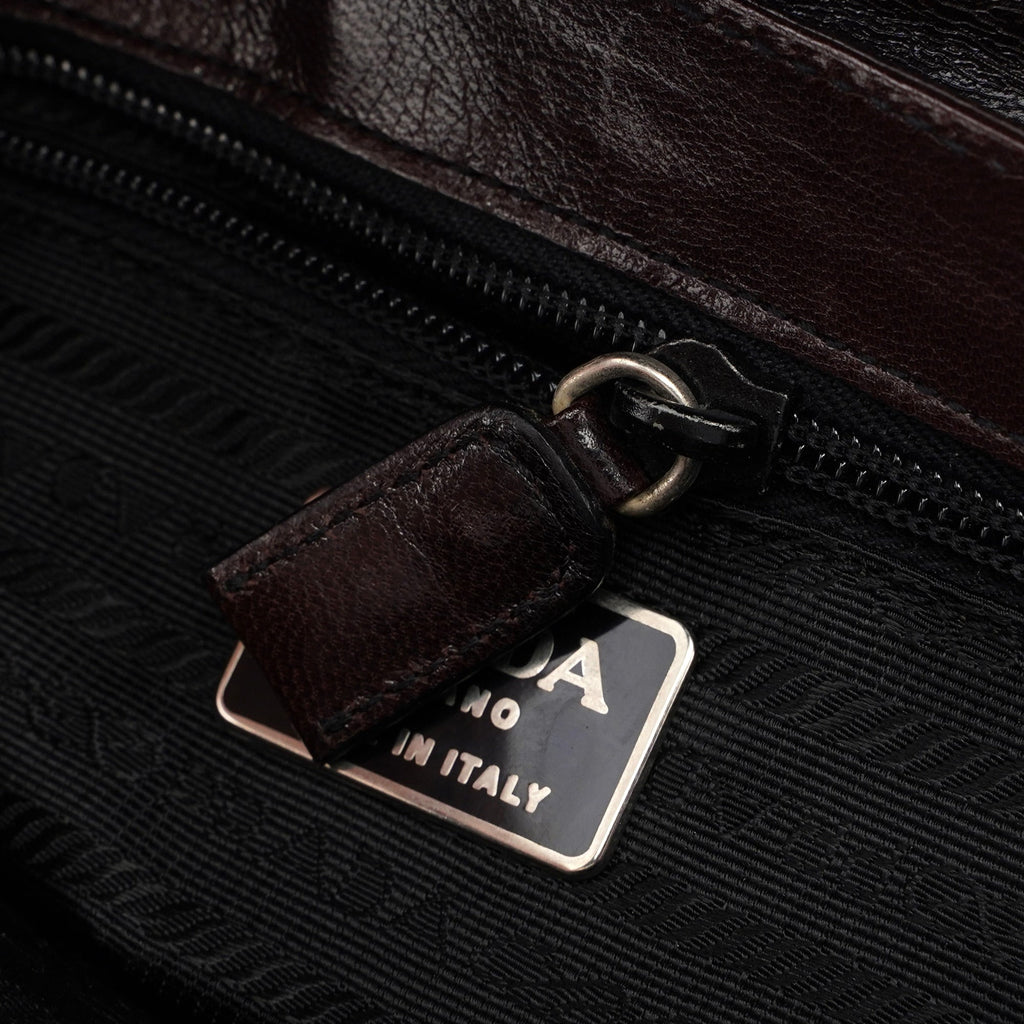 1996 Brown Madras Calfskin Shoulder Bag