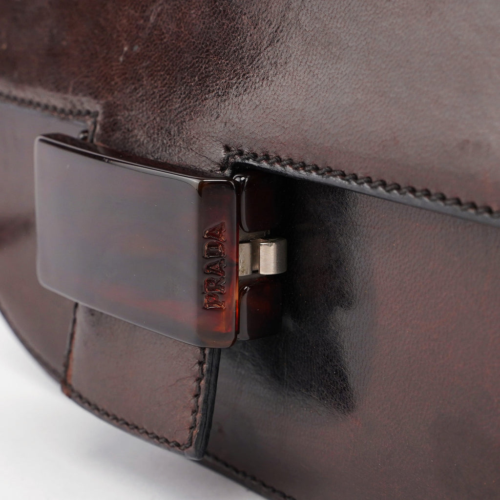 1996 Brown Madras Calfskin Shoulder Bag
