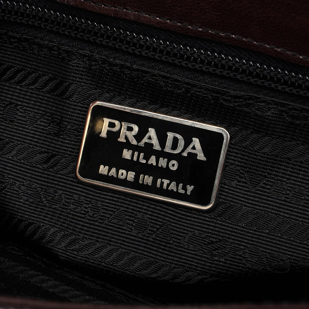 1996 Brown Madras Calfskin Shoulder Bag