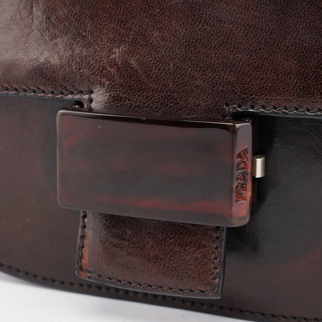 1996 Brown Madras Calfskin Shoulder Bag