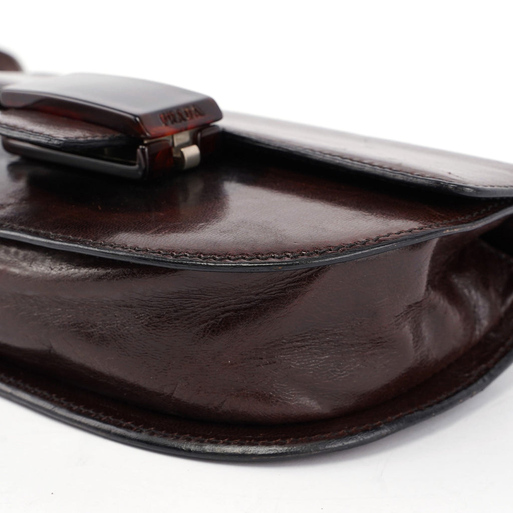 1996 Brown Madras Calfskin Shoulder Bag