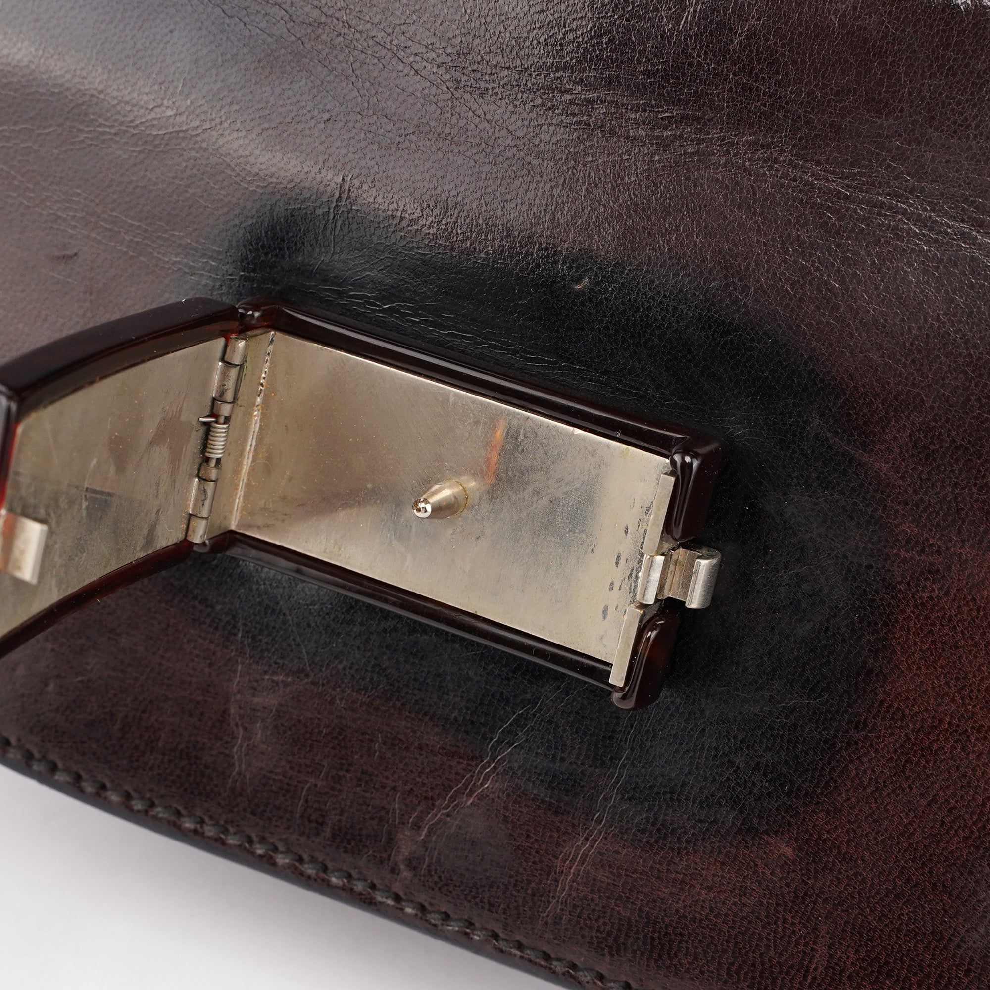 1996 Brown Madras Calfskin Shoulder Bag