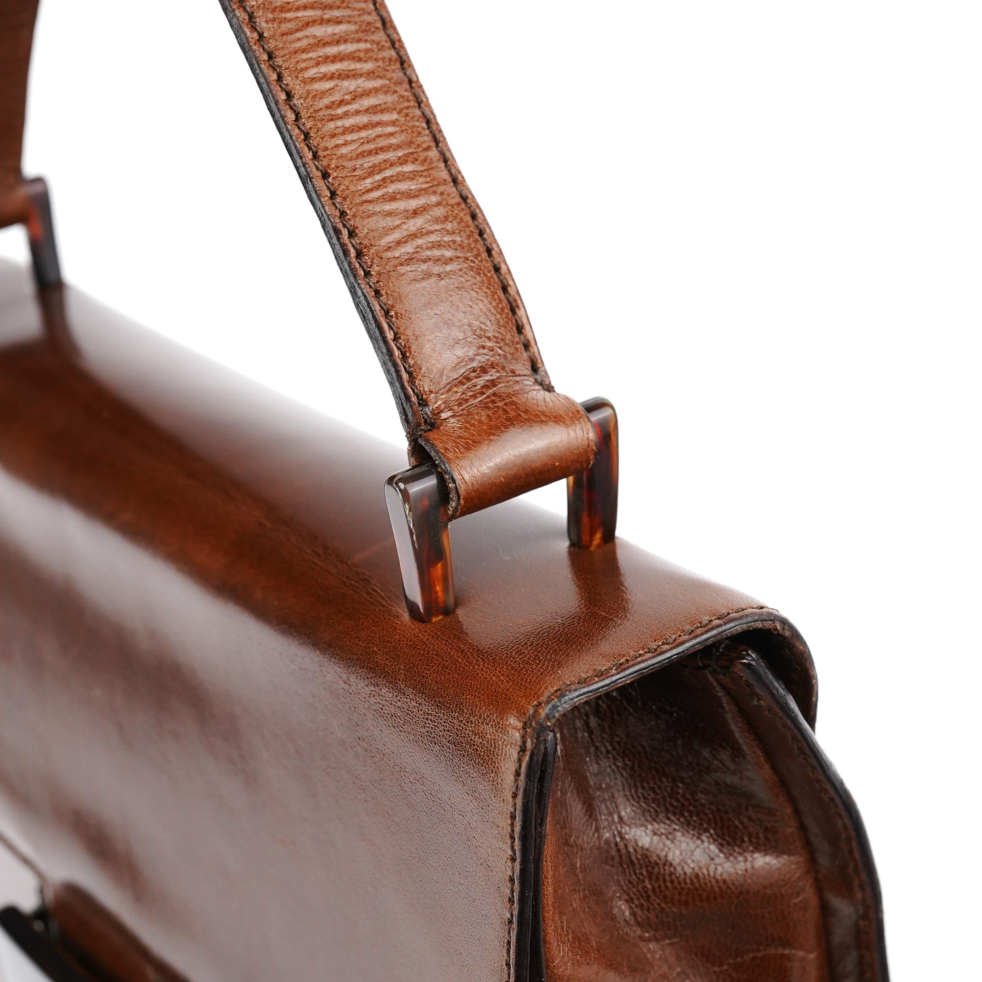 1996 Light Brown Madras Swing Handbag