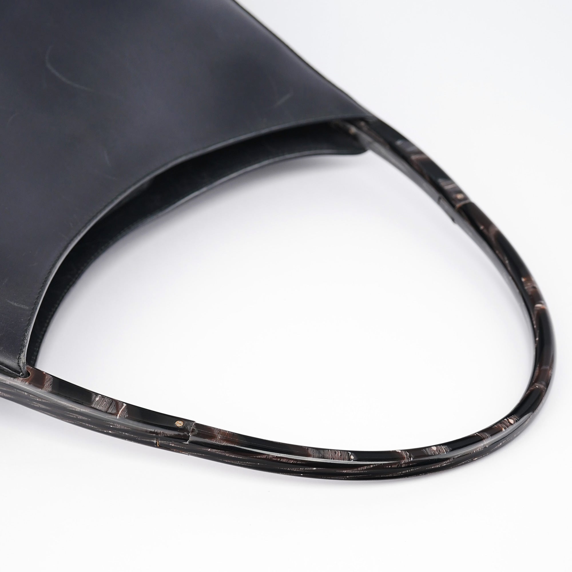 1998 Black Calfskin Acetate Shoulder Bag
