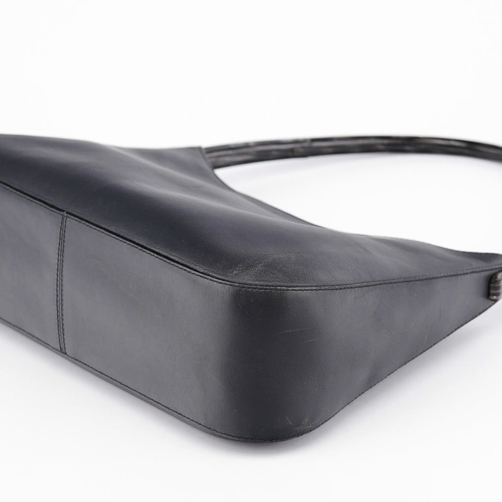 1998 Black Calfskin Acetate Shoulder Bag