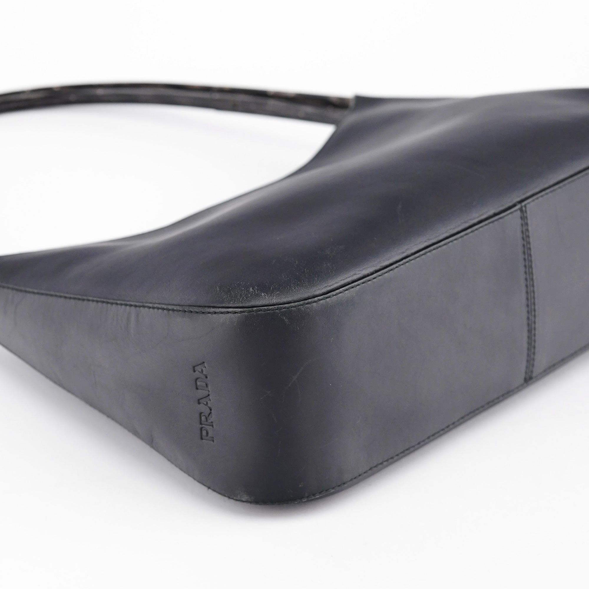 1998 Black Calfskin Acetate Shoulder Bag