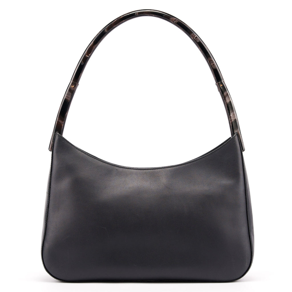 1998 Black Calfskin Acetate Shoulder Bag