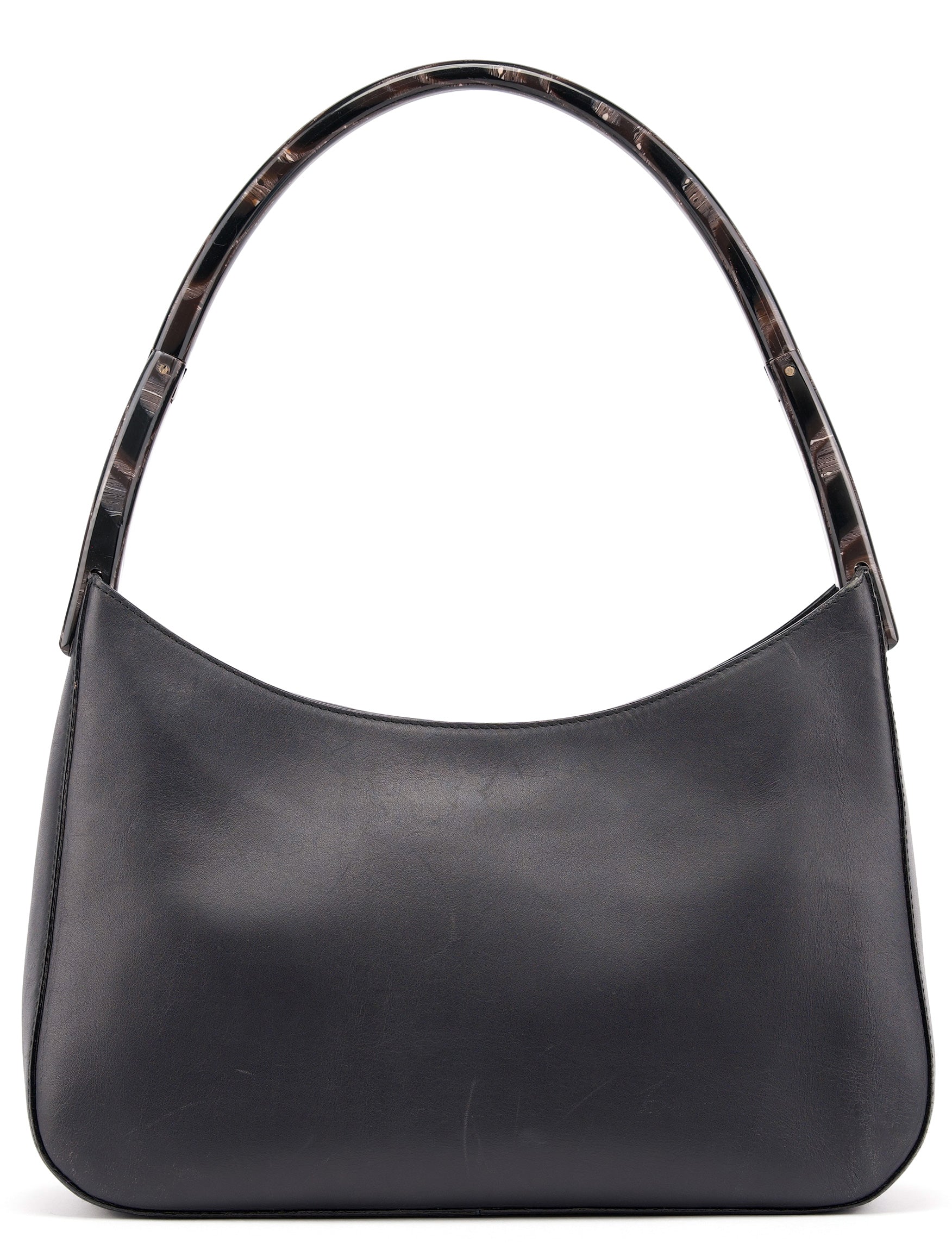1998 Black Calfskin Acetate Shoulder Bag