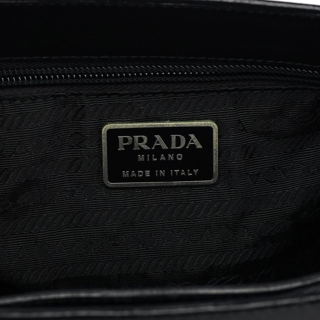 1998 Black Leather Resin Handle Tote Bag