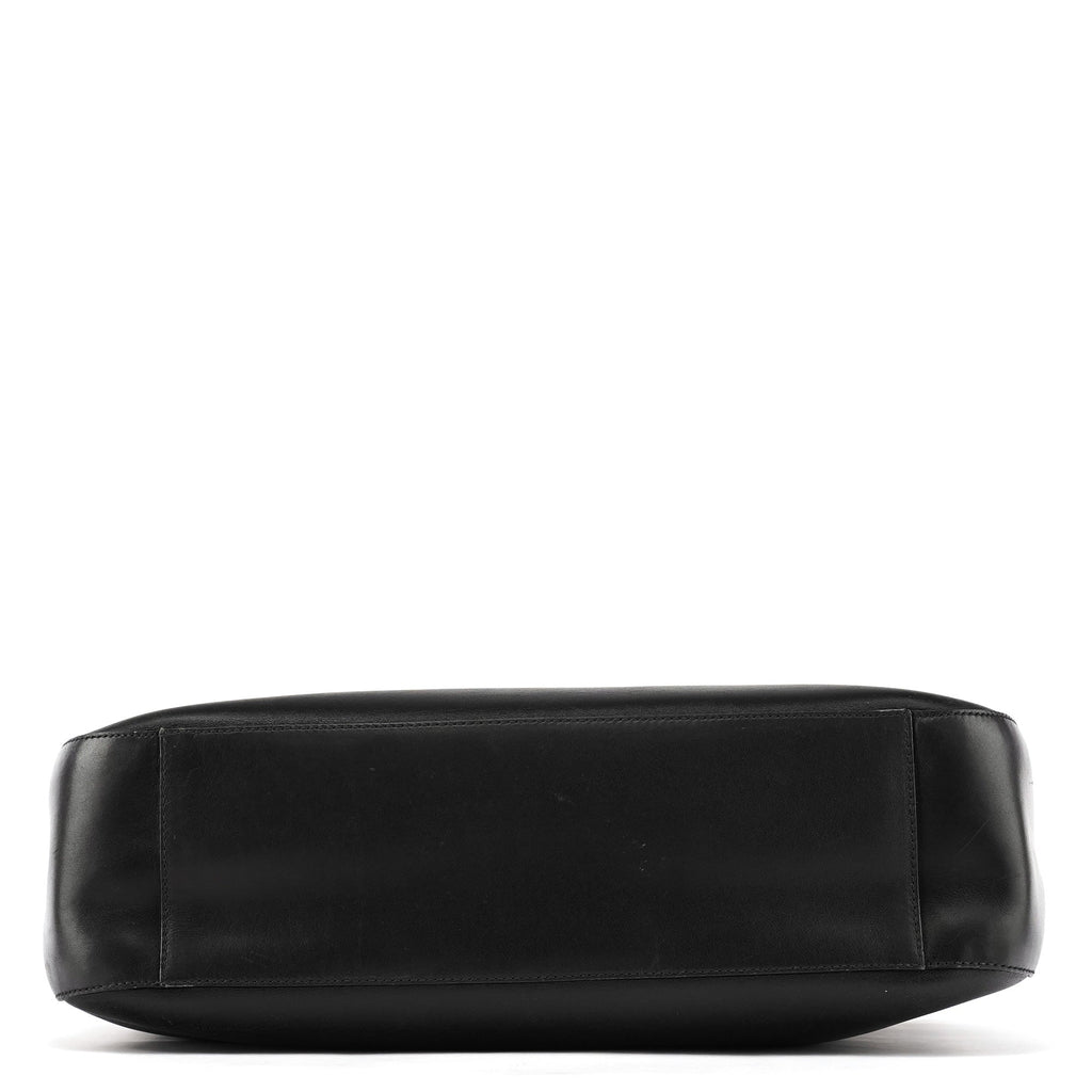 1998 Black Leather Resin Handle Tote Bag