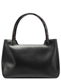 1998 Black Leather Resin Handle Tote Bag