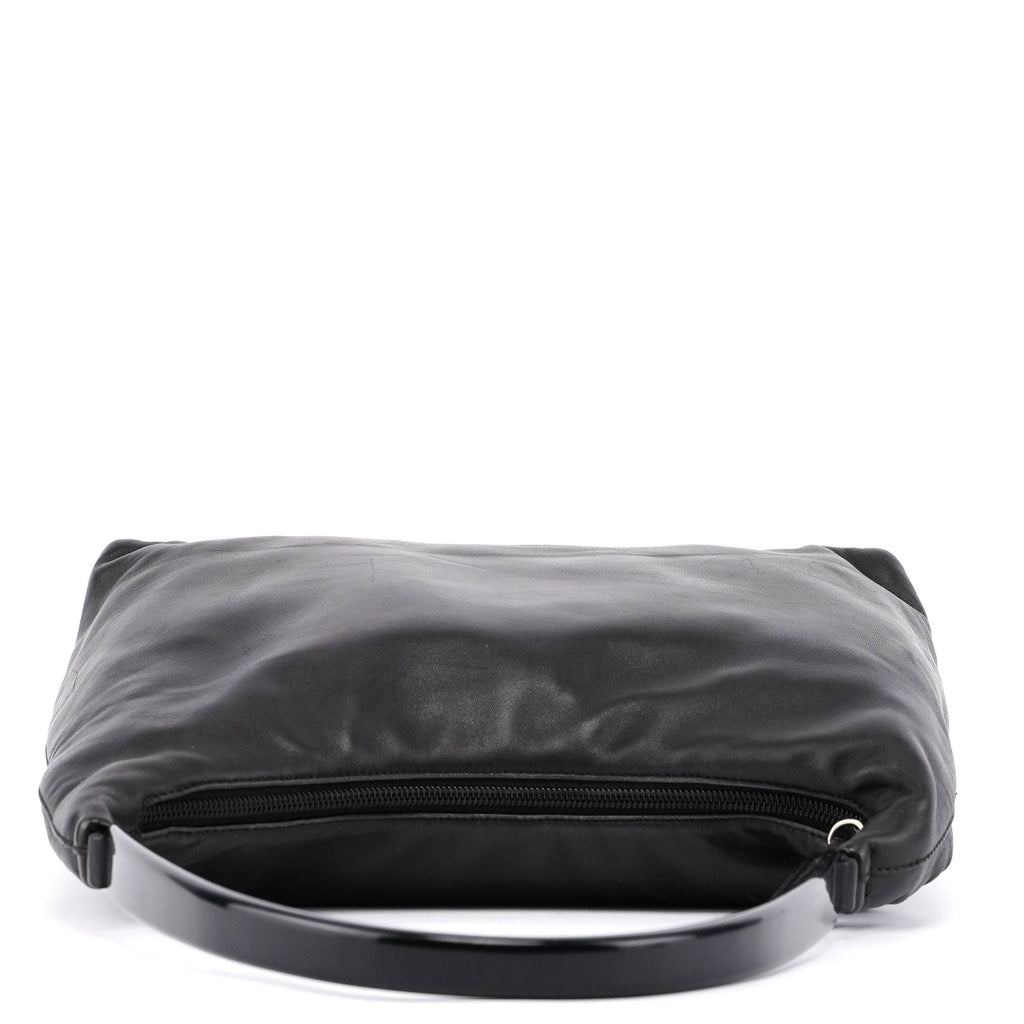 1998 Black Nappa Leather Plastic Shoulder Bag