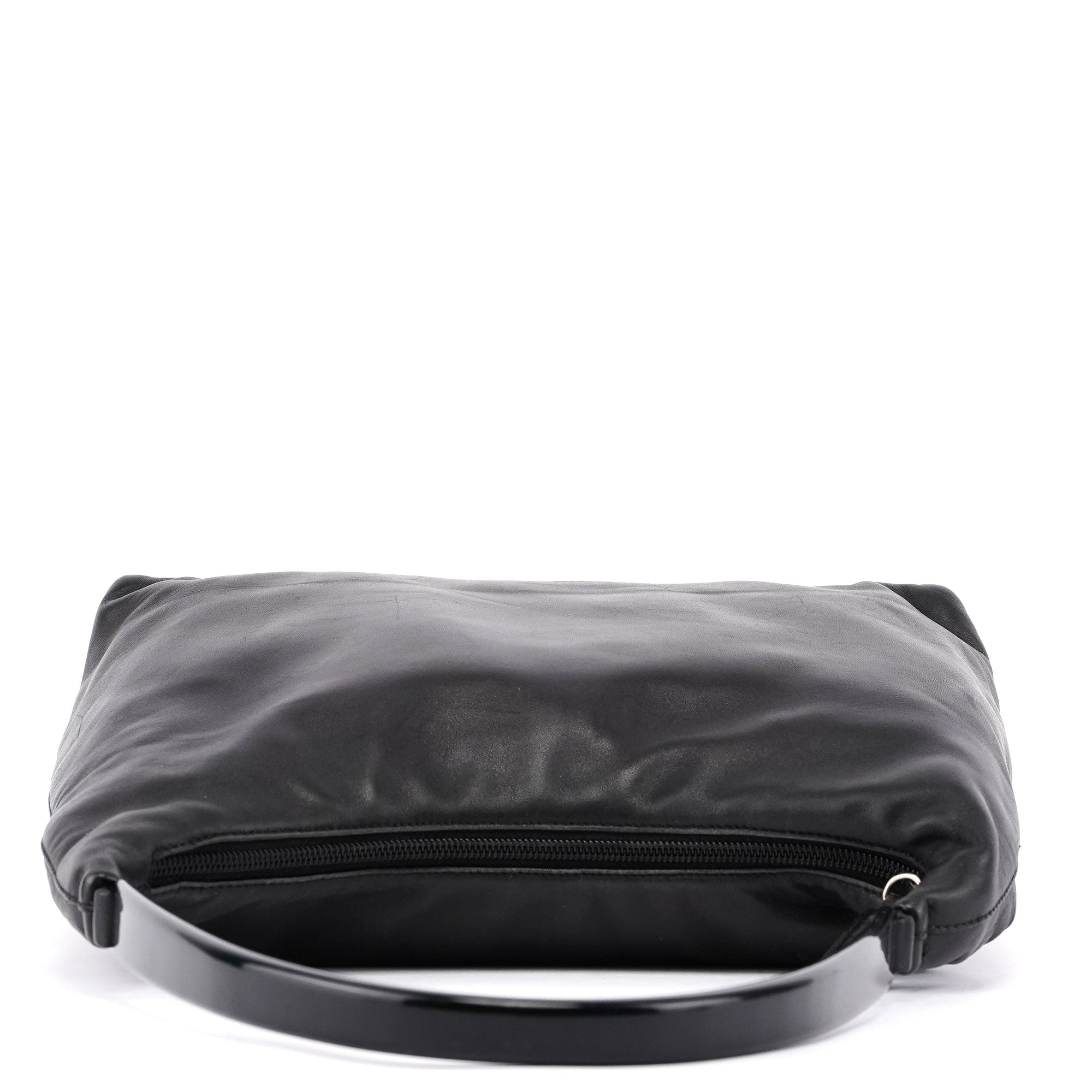 1998 Black Nappa Leather Plastic Shoulder Bag