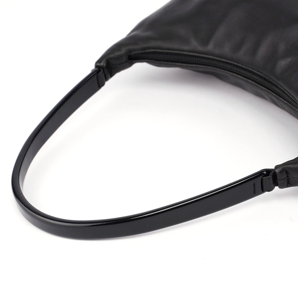 1998 Black Nappa Leather Plastic Shoulder Bag