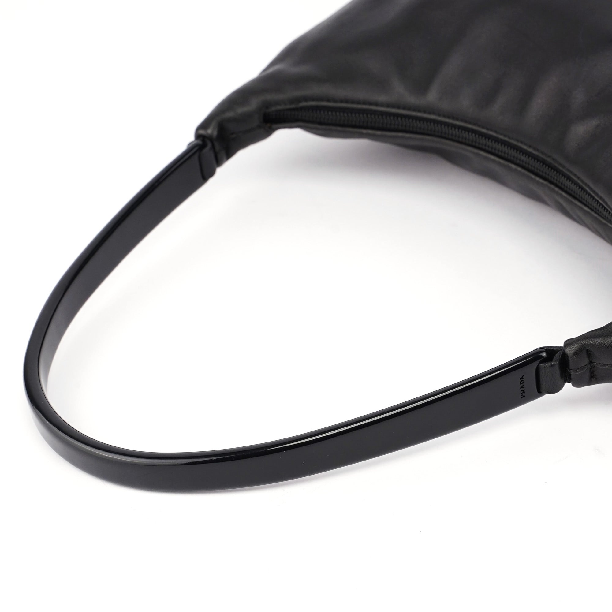 1998 Black Nappa Leather Plastic Shoulder Bag