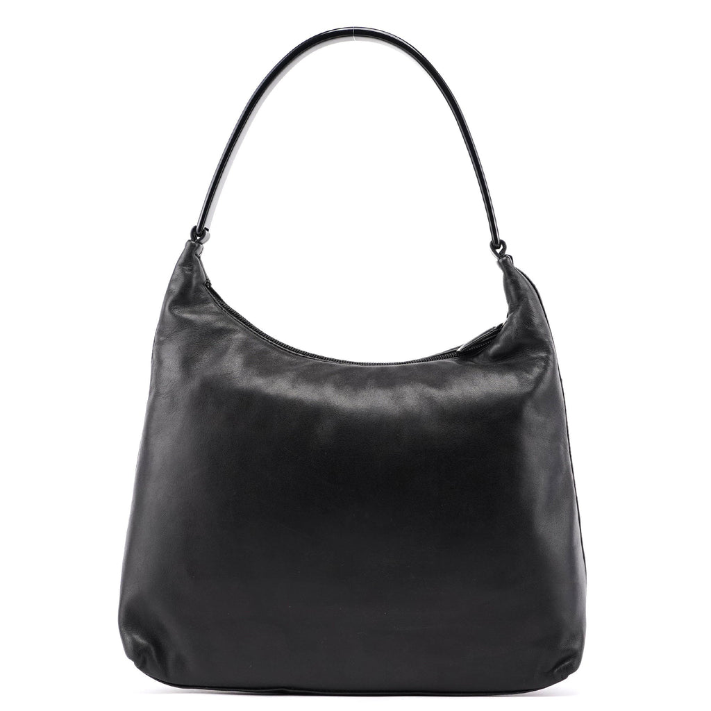 1998 Black Nappa Leather Plastic Shoulder Bag