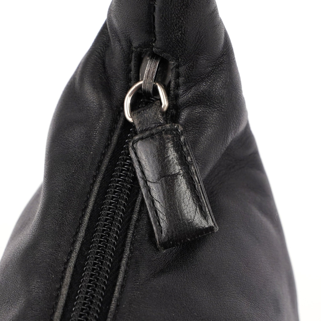 1998 Black Nappa Leather Plastic Shoulder Bag