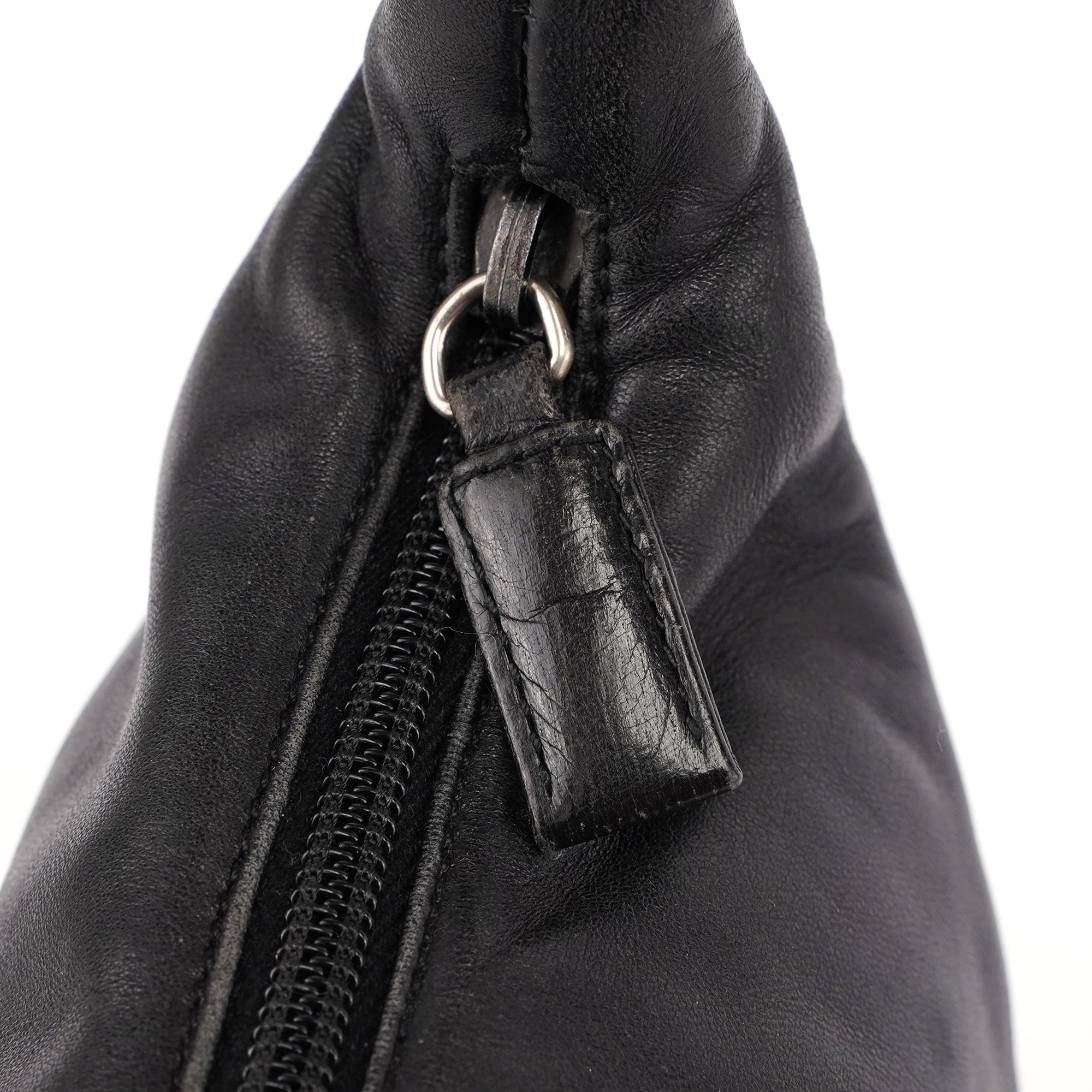 1998 Black Nappa Leather Plastic Shoulder Bag