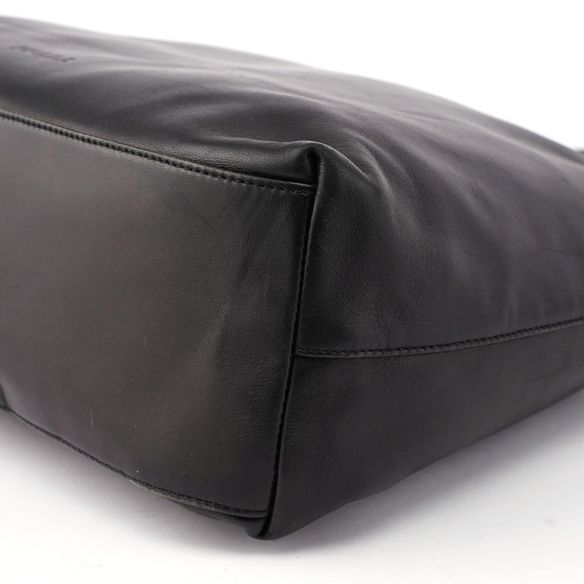 1998 Black Nappa Leather Plastic Shoulder Bag