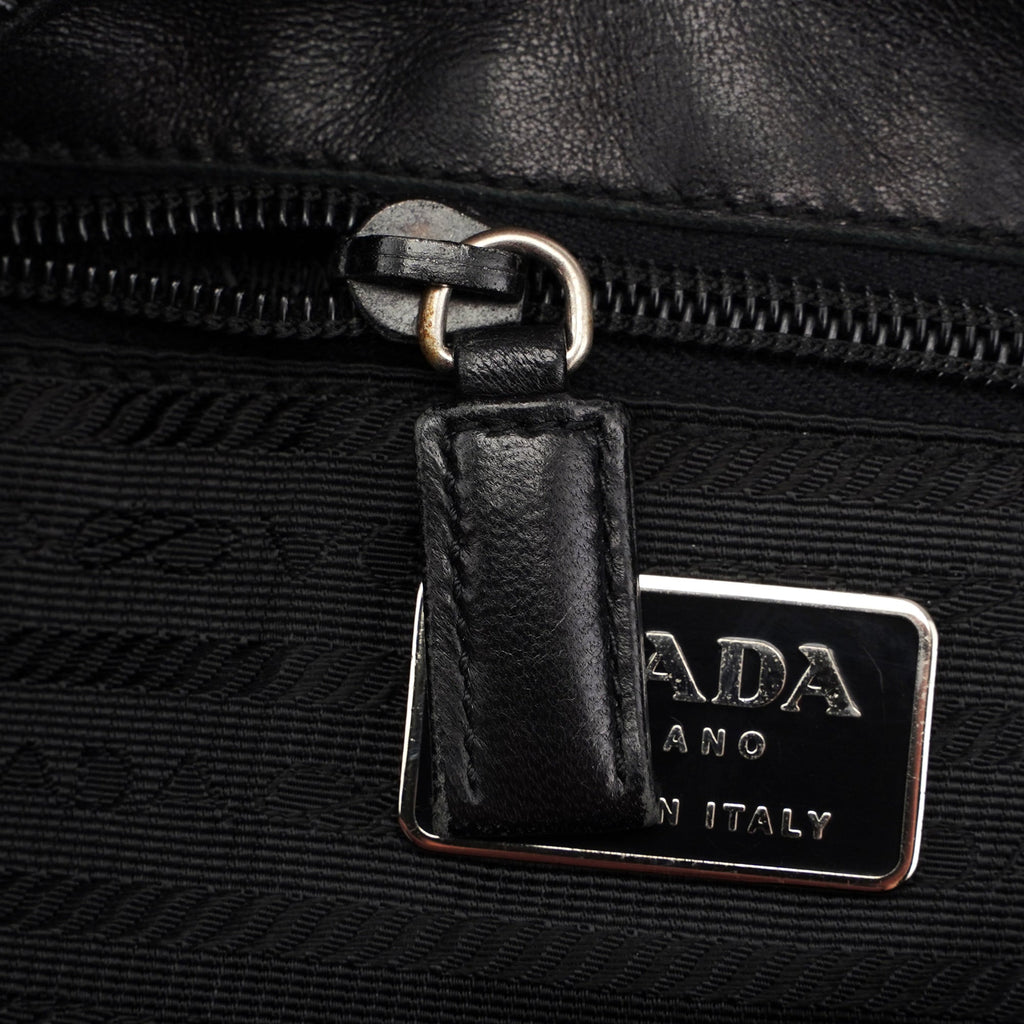1998 Black Nappa Leather Plastic Shoulder Bag