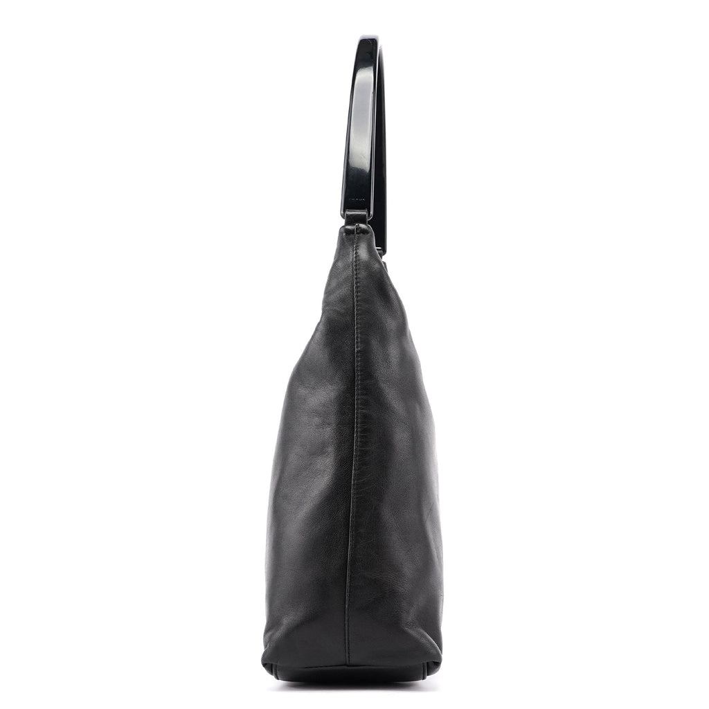 1998 Black Nappa Leather Plastic Shoulder Bag