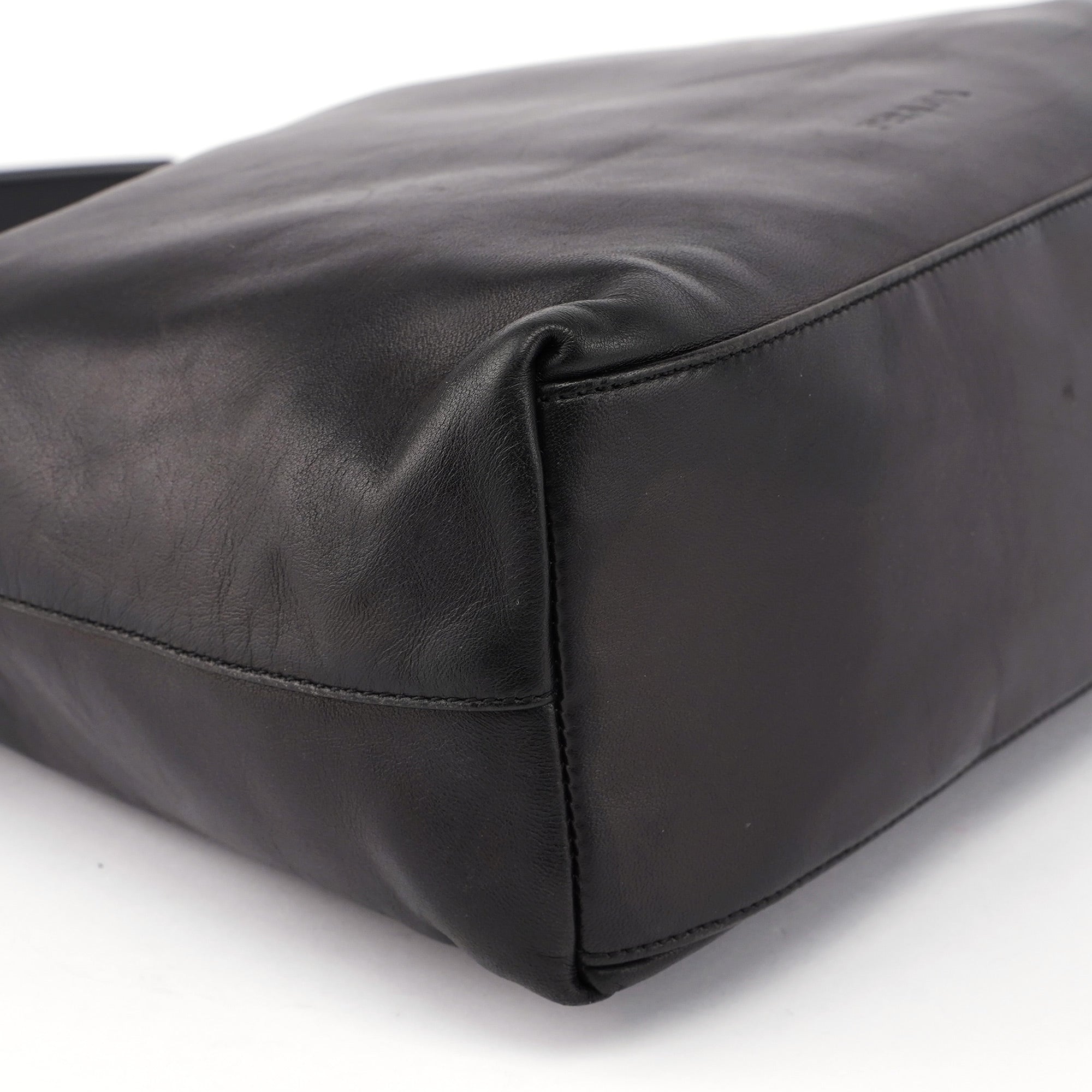 1998 Black Nappa Leather Plastic Shoulder Bag