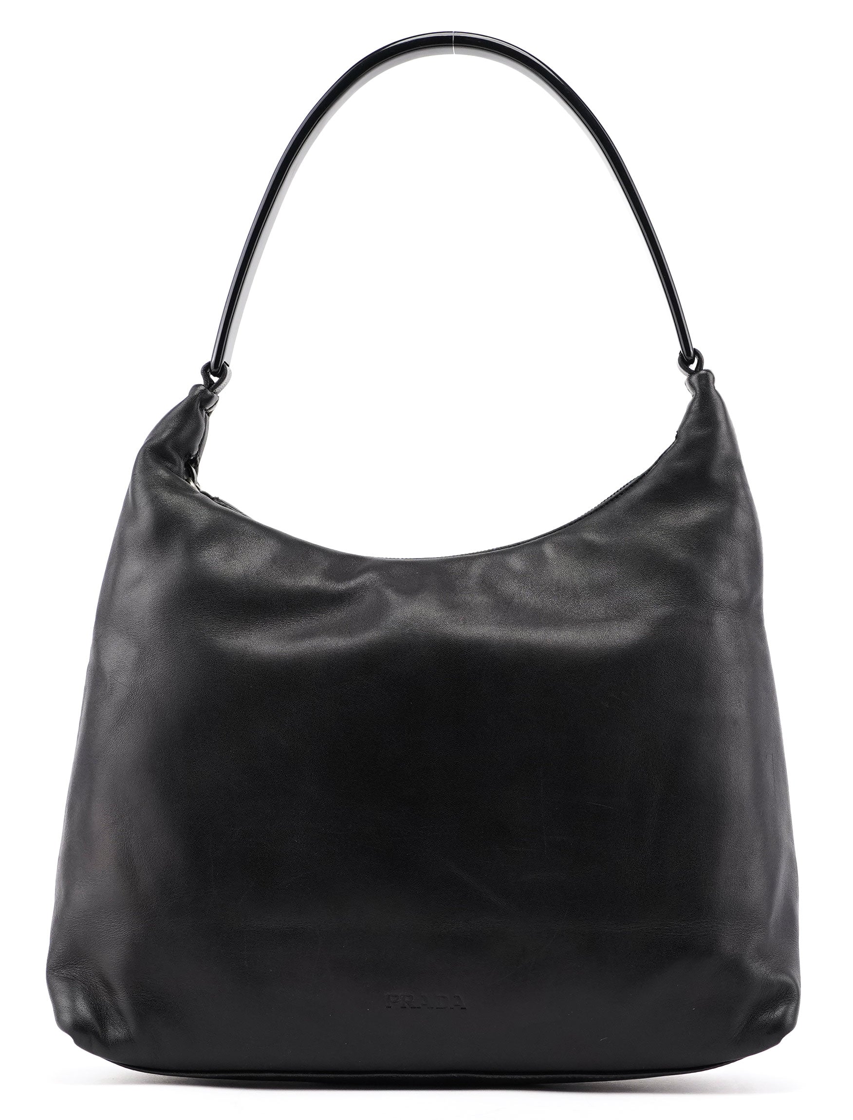 1998 Black Nappa Leather Plastic Shoulder Bag