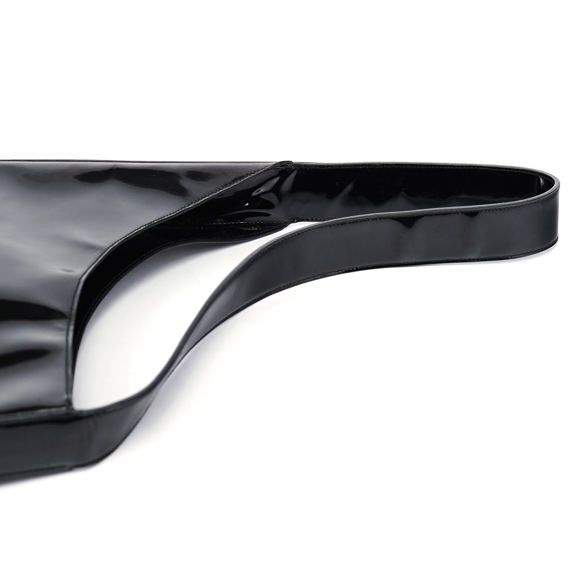 1998 Black Patent Leather Asim Shoulder Bag