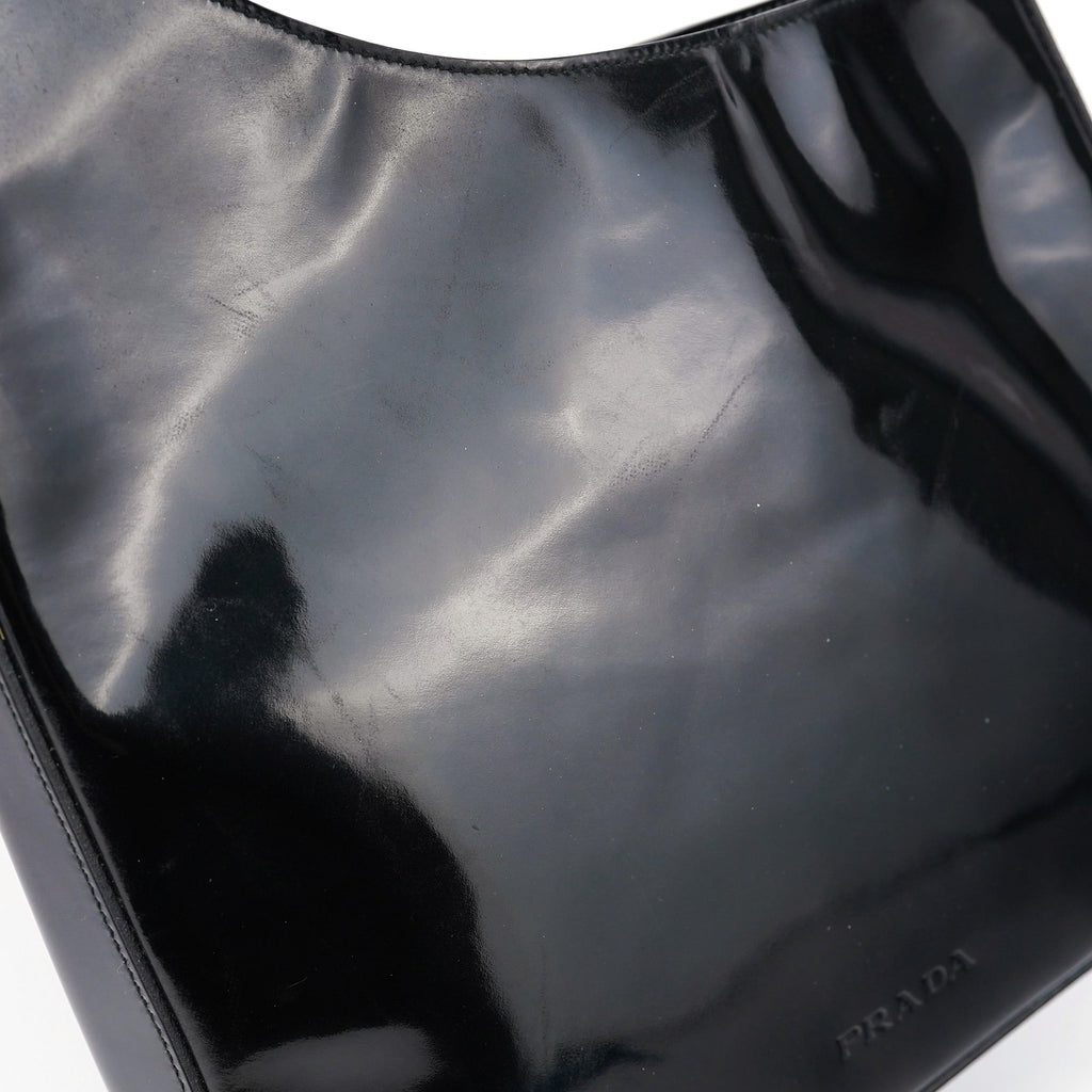 1998 Black Patent Leather Asim Shoulder Bag