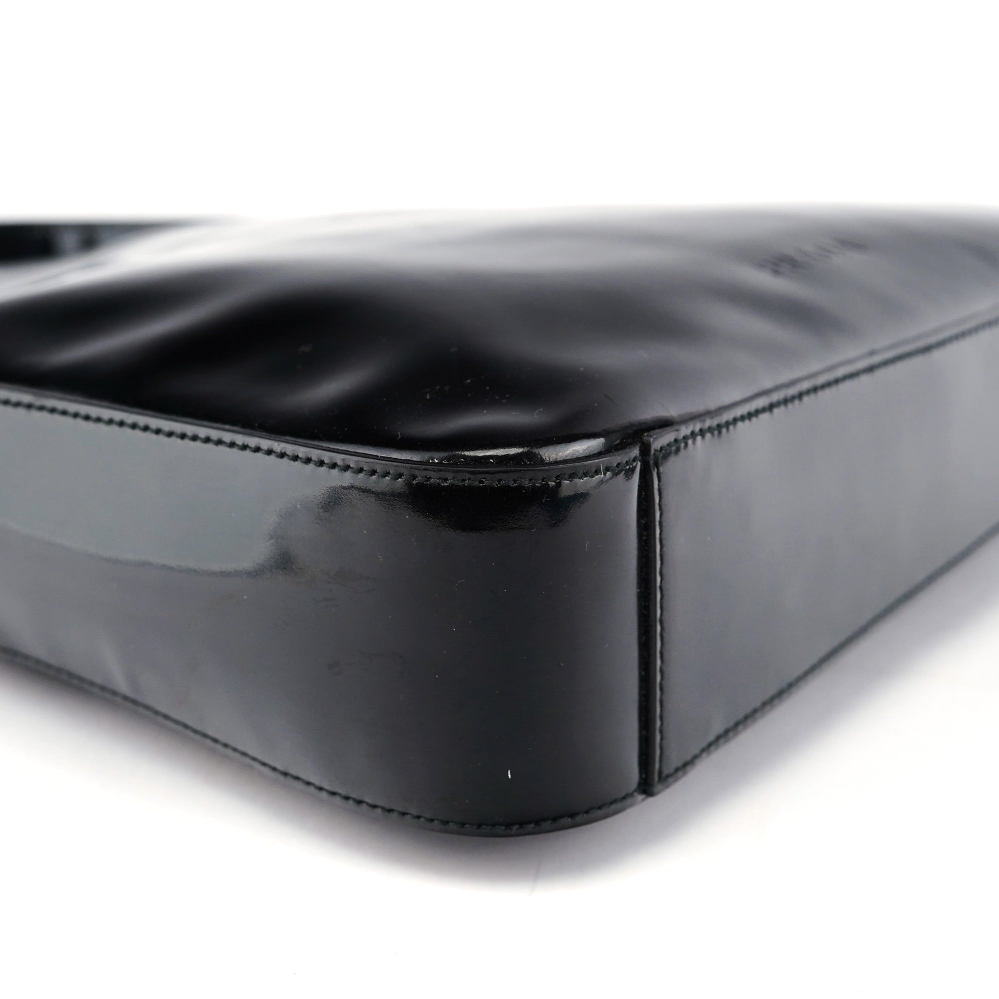 1998 Black Patent Leather Asim Shoulder Bag