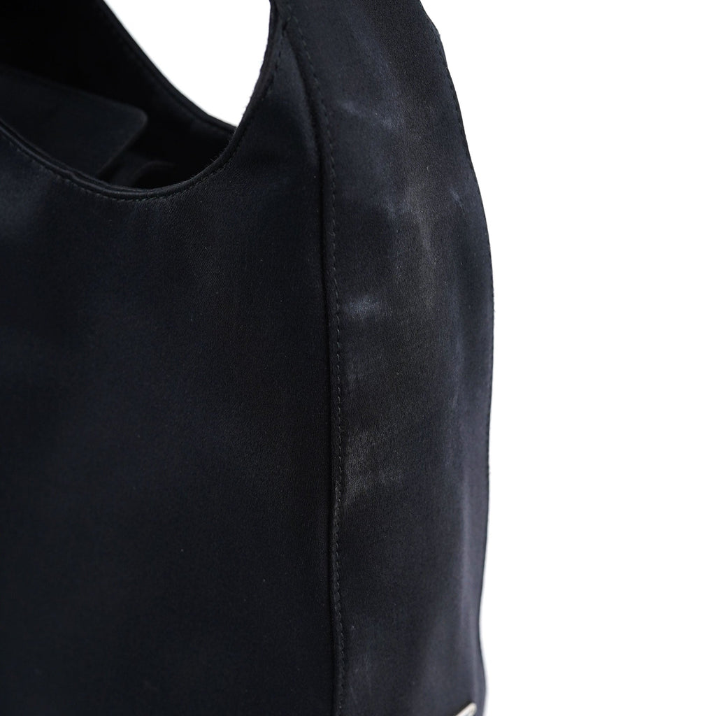 1998 Black Satin Asim Shoulder Bag