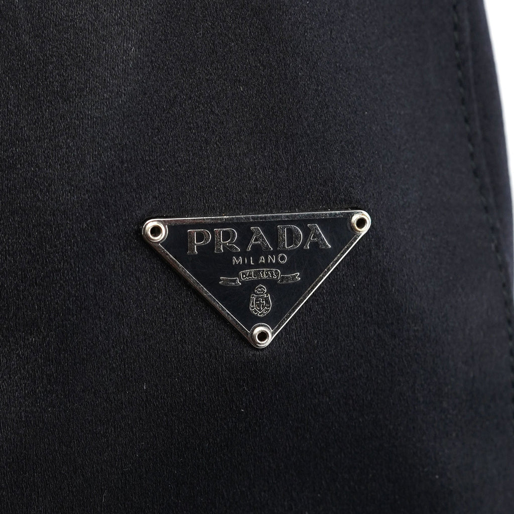 1998 Black Satin Asim Shoulder Bag