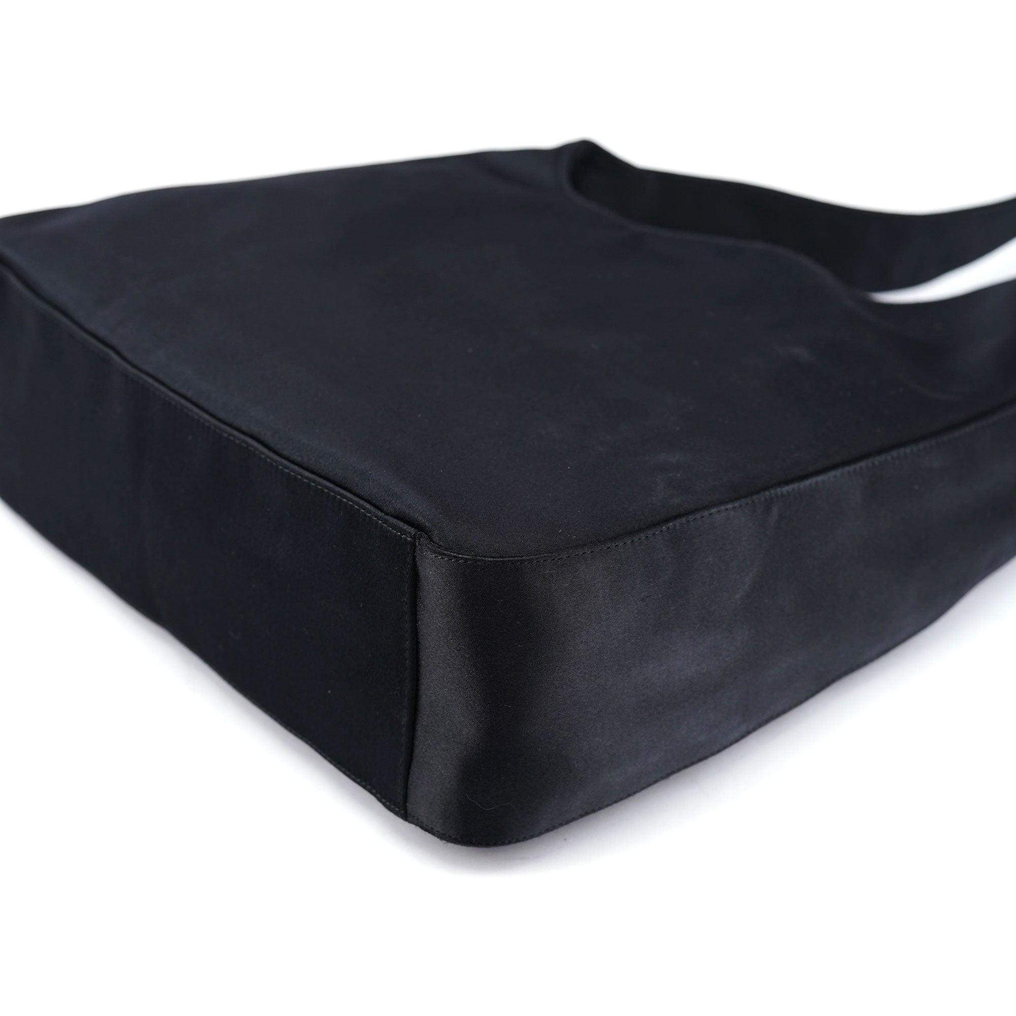 1998 Black Satin Asim Shoulder Bag