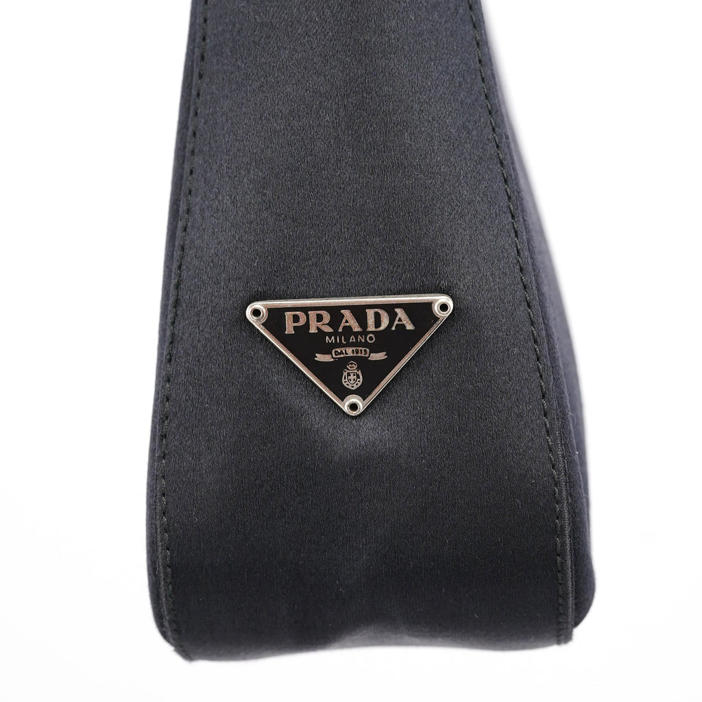 1998 Black Satin Hobo Shoulder Bag