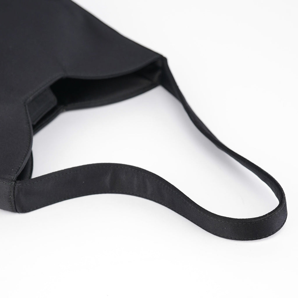 1998 Black Satin Hobo Shoulder Bag