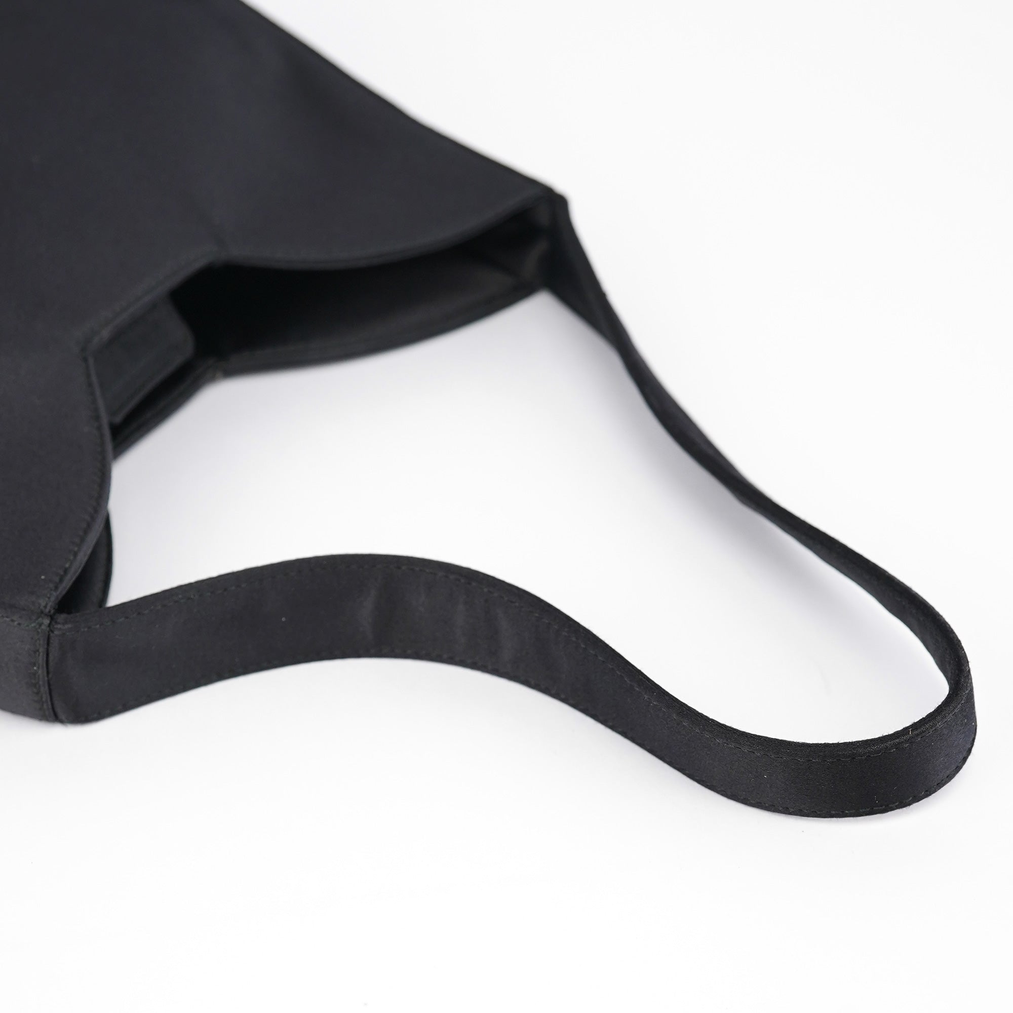 1998 Black Satin Hobo Shoulder Bag