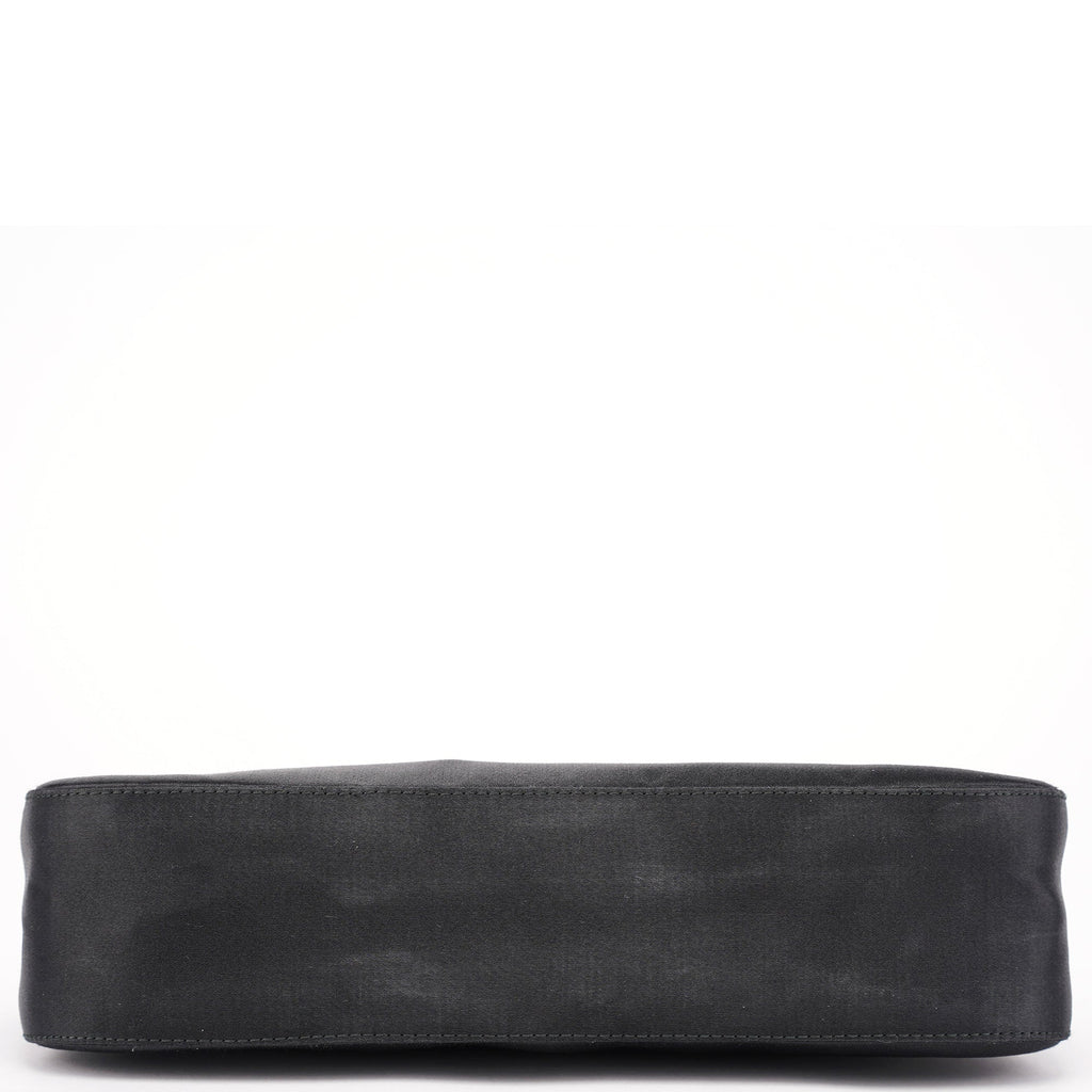 1998 Black Satin Hobo Shoulder Bag