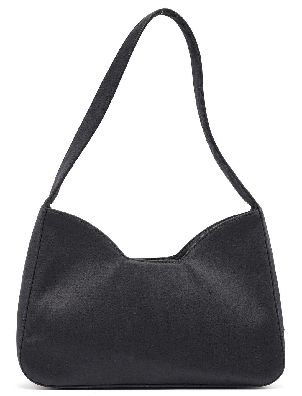 1998 Black Satin Hobo Shoulder Bag