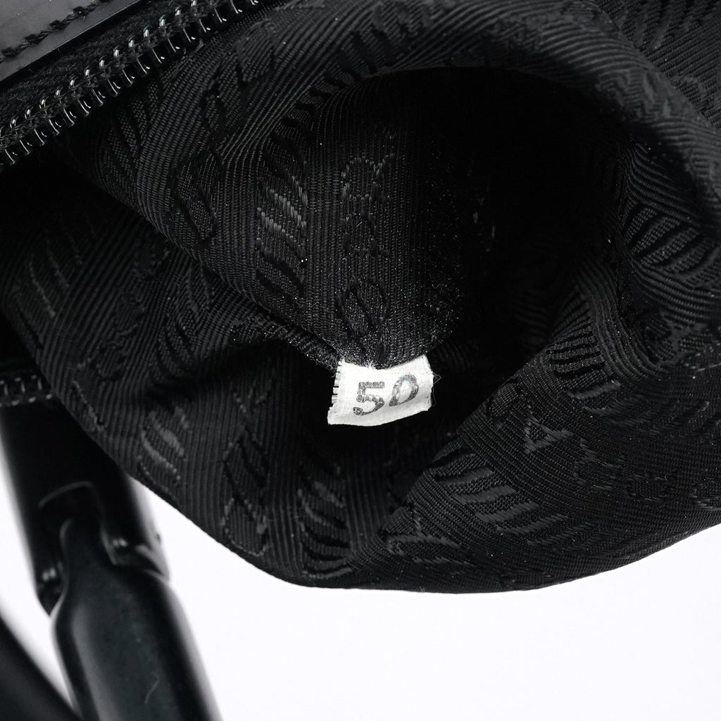 1998 Black Spazzolato Plastic Handle Tote Bag