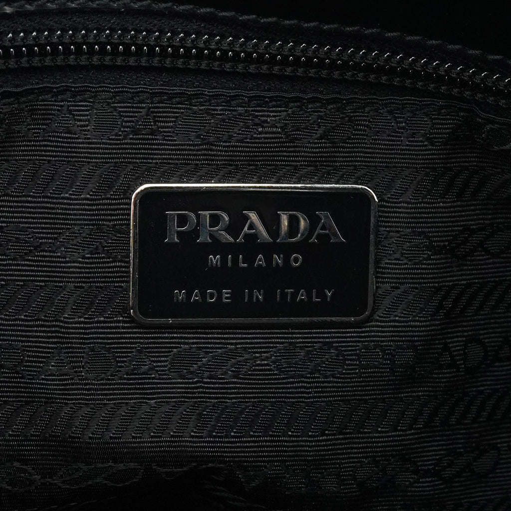 1998 Black Spazzolato Plastic Handle Tote Bag