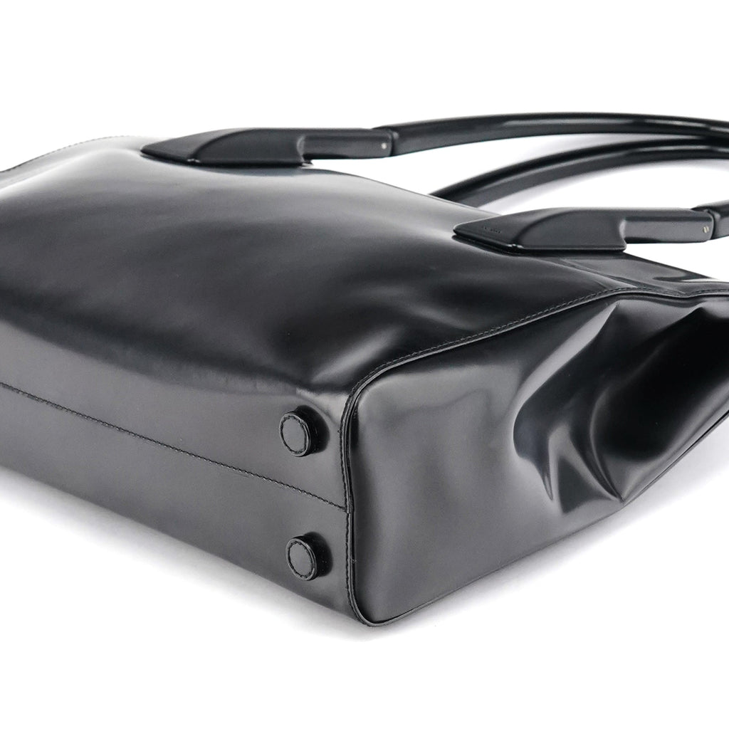 1998 Black Spazzolato Plastic Handle Tote Bag