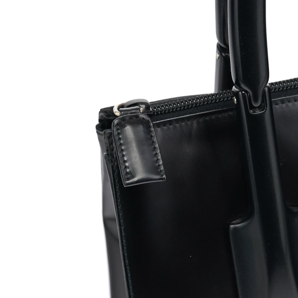 1998 Black Spazzolato Plastic Handle Tote Bag