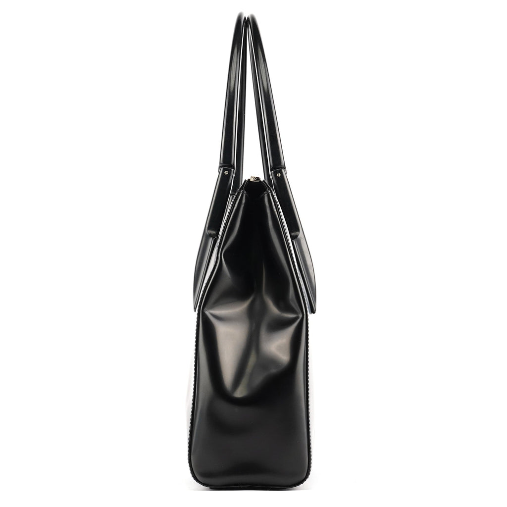 1998 Black Spazzolato Plastic Handle Tote Bag