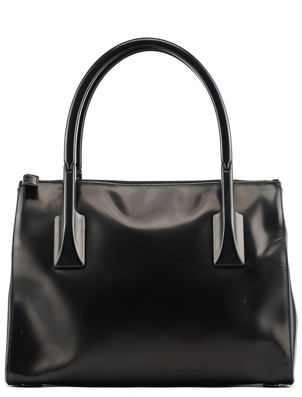 1998 Black Spazzolato Plastic Handle Tote Bag