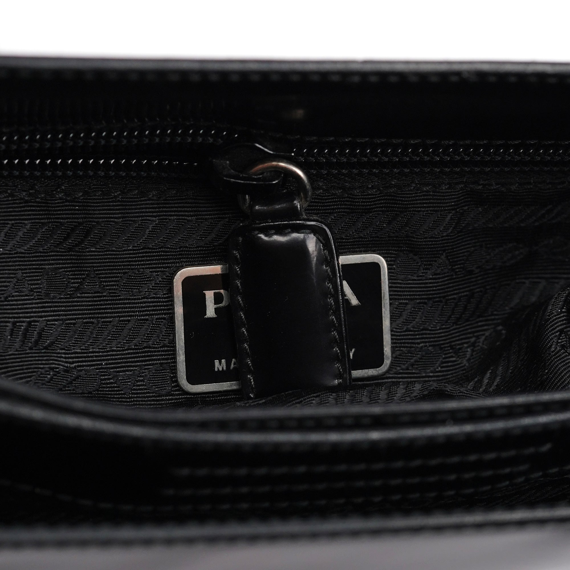 1998 Black Spazzolato Plastic Shoulder Bag